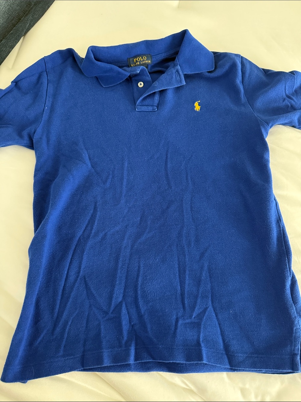 Ralph Lauren Navy Polo with Yellow Pony Embroidery